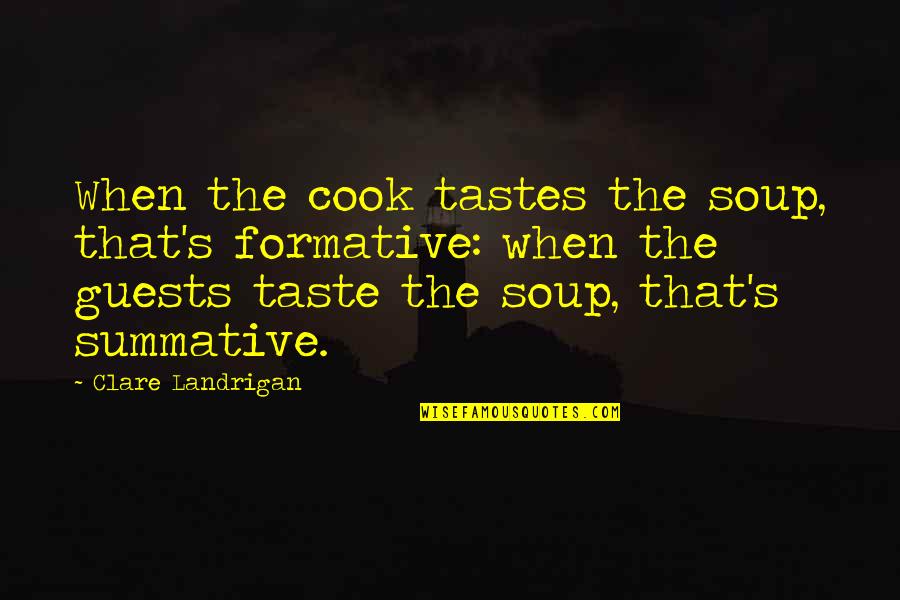 Darakhshan Mir Quotes By Clare Landrigan: When the cook tastes the soup, that's formative: Darakhshan Mir Quotes By Clare Landrigan: When the cook tastes the soup, that's formative: