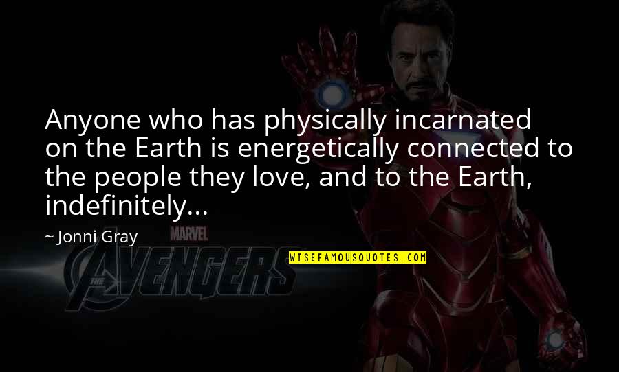Darashaw Quotes By Jonni Gray: Anyone who has physically incarnated on the Earth Darashaw Quotes By Jonni Gray: Anyone who has physically incarnated on the Earth