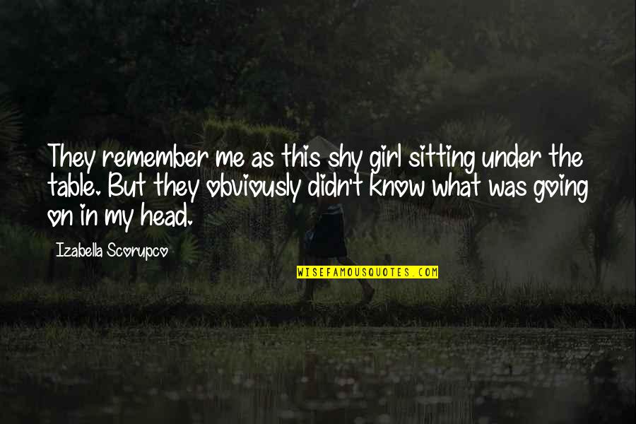 Darasimi Quotes By Izabella Scorupco: They remember me as this shy girl sitting Darasimi Quotes By Izabella Scorupco: They remember me as this shy girl sitting