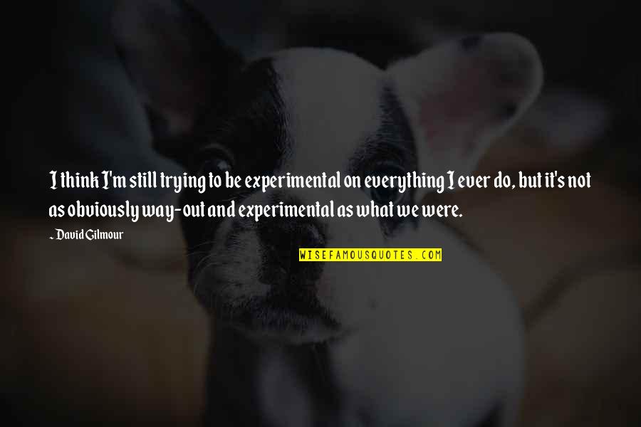 Daratan Yang Quotes By David Gilmour: I think I'm still trying to be experimental Daratan Yang Quotes By David Gilmour: I think I'm still trying to be experimental