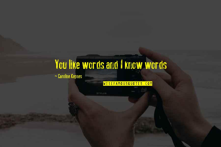 Darboy Quotes By Caroline Kepnes: You like words and I know words