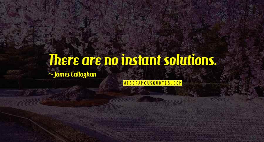 Darchi Saxlshi Quotes By James Callaghan: There are no instant solutions. Darchi Saxlshi Quotes By James Callaghan: There are no instant solutions.