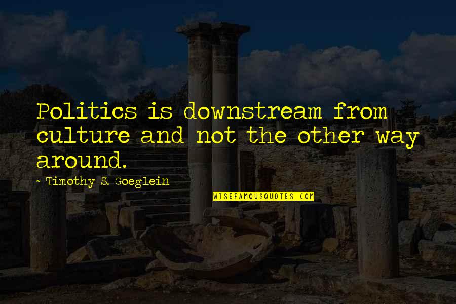 Darcus Ford Quotes By Timothy S. Goeglein: Politics is downstream from culture and not the