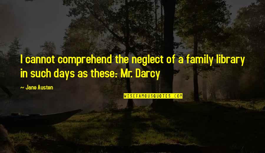 Darcy Quotes By Jane Austen: I cannot comprehend the neglect of a family
