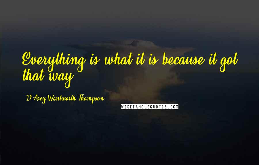 D'Arcy Wentworth Thompson quotes: Everything is what it is because it got that way.