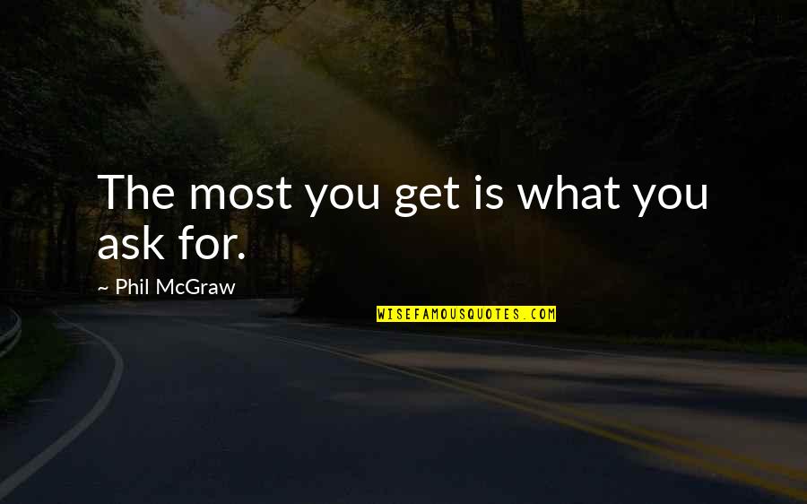 Dare To Be Great Motivational Quotes By Phil McGraw: The most you get is what you ask