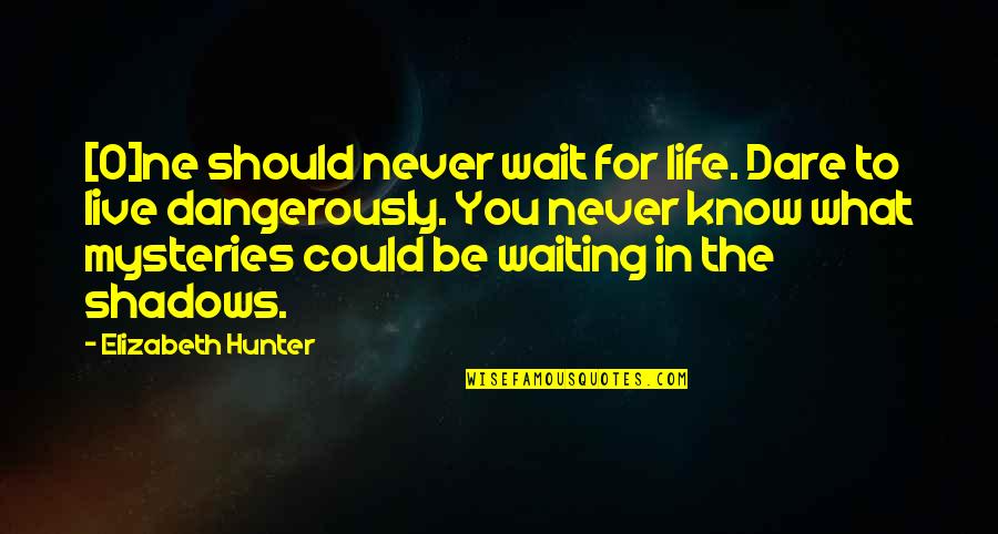 Dare To Live Quotes By Elizabeth Hunter: [O]ne should never wait for life. Dare to