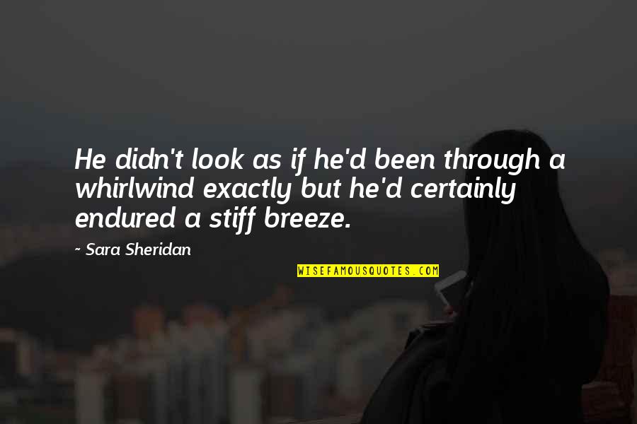 Darejanis Quotes By Sara Sheridan: He didn't look as if he'd been through Darejanis Quotes By Sara Sheridan: He didn't look as if he'd been through