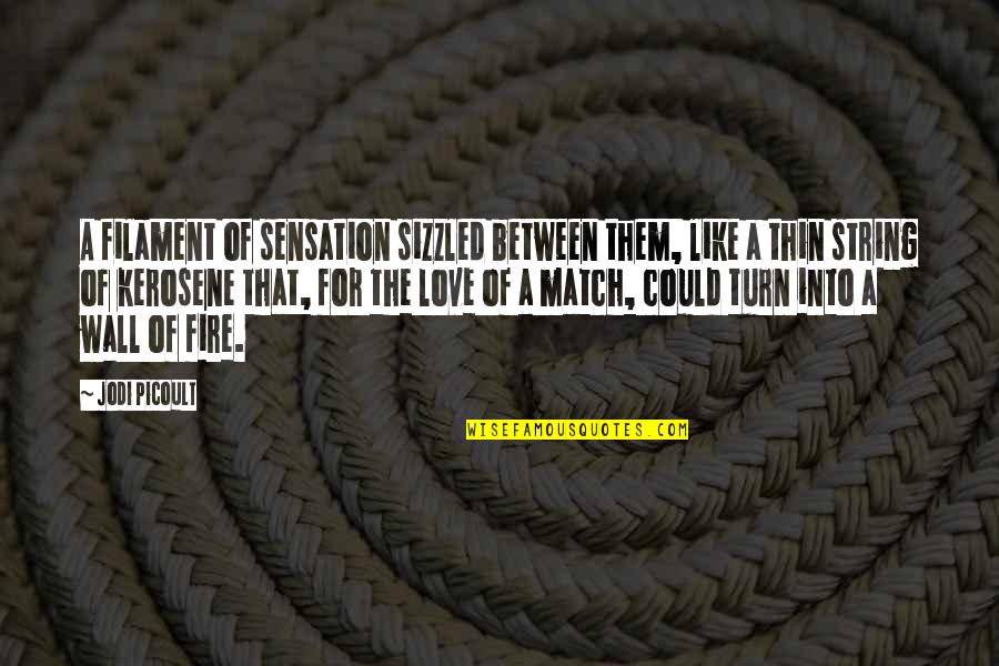 Darenot Quotes By Jodi Picoult: A filament of sensation sizzled between them, like