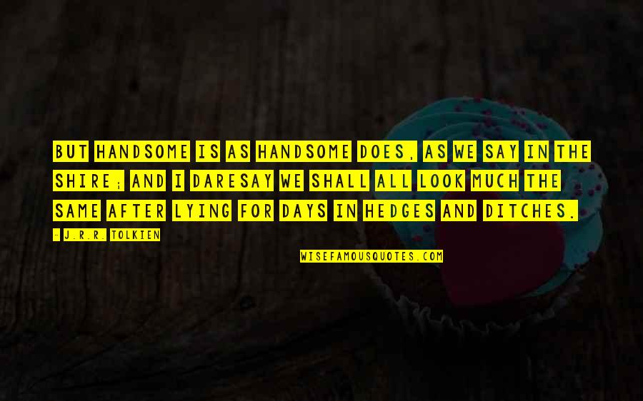 Daresay Quotes By J.R.R. Tolkien: But handsome is as handsome does, as we Daresay Quotes By J.R.R. Tolkien: But handsome is as handsome does, as we