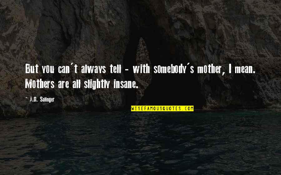 D'argent's Quotes By J.D. Salinger: But you can't always tell - with somebody's D'argent's Quotes By J.D. Salinger: But you can't always tell - with somebody's
