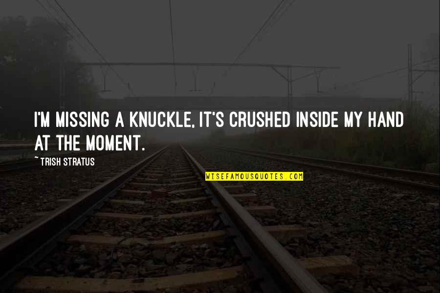 Dari Love Quotes By Trish Stratus: I'm missing a knuckle, it's crushed inside my