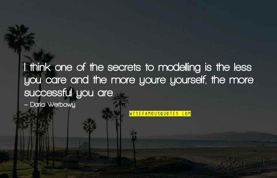 Daria Quotes By Daria Werbowy: I think one of the secrets to modelling Daria Quotes By Daria Werbowy: I think one of the secrets to modelling
