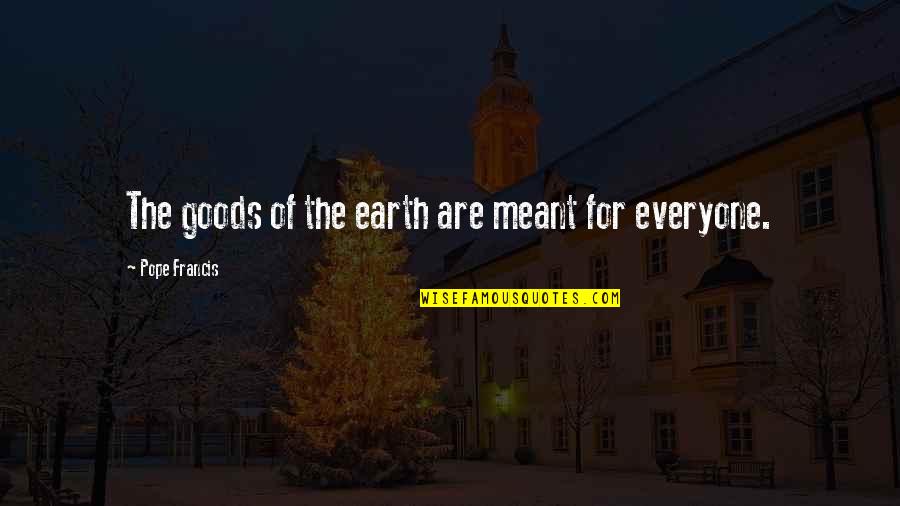 Darias Stroganoff Quotes By Pope Francis: The goods of the earth are meant for