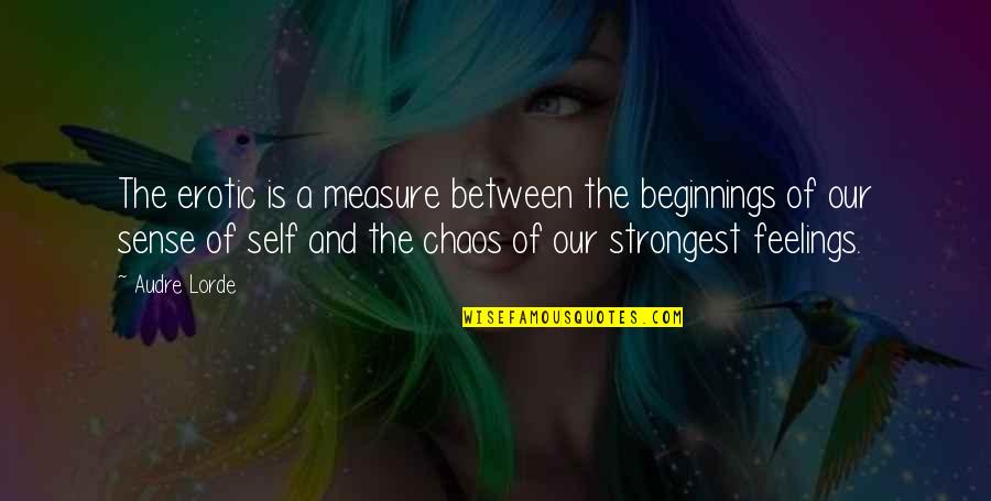 Darida Sandor Quotes By Audre Lorde: The erotic is a measure between the beginnings Darida Sandor Quotes By Audre Lorde: The erotic is a measure between the beginnings