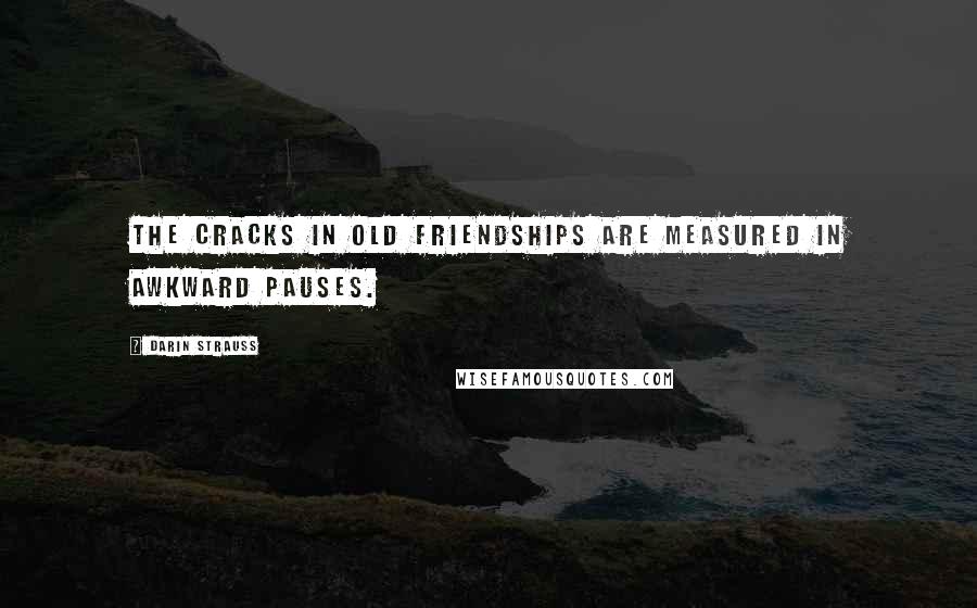 Darin Strauss quotes: The cracks in old friendships are measured in awkward pauses.