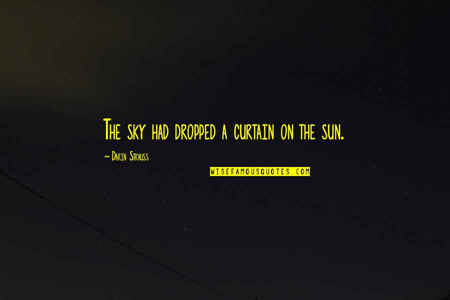 Darin Strauss Quotes By Darin Strauss: The sky had dropped a curtain on the