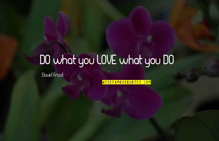 Darion Mograine Quotes By David Frost: DO what you LOVE what you DO !