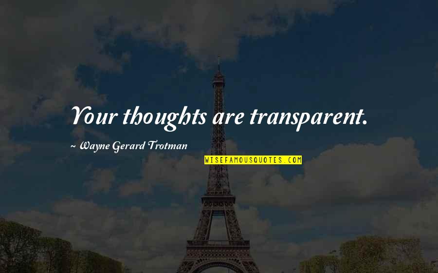 Dariush Shayegan Quotes By Wayne Gerard Trotman: Your thoughts are transparent.