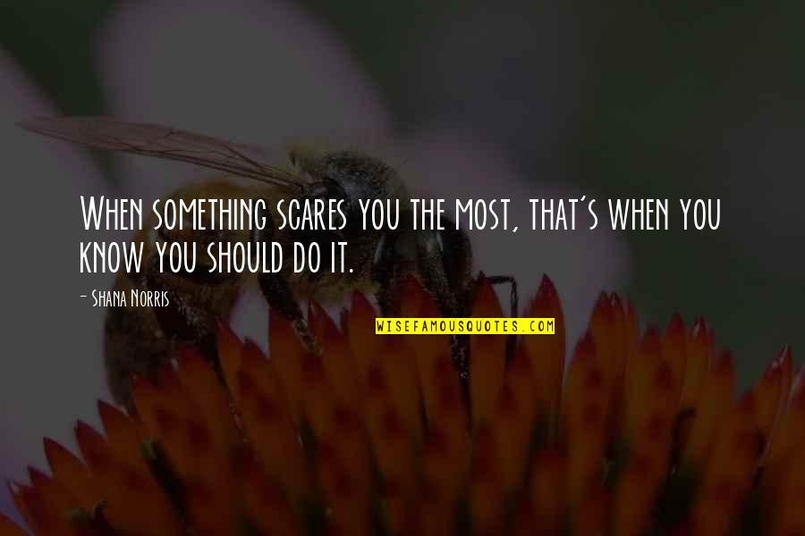 Darji Darmodiharjo Quotes By Shana Norris: When something scares you the most, that's when