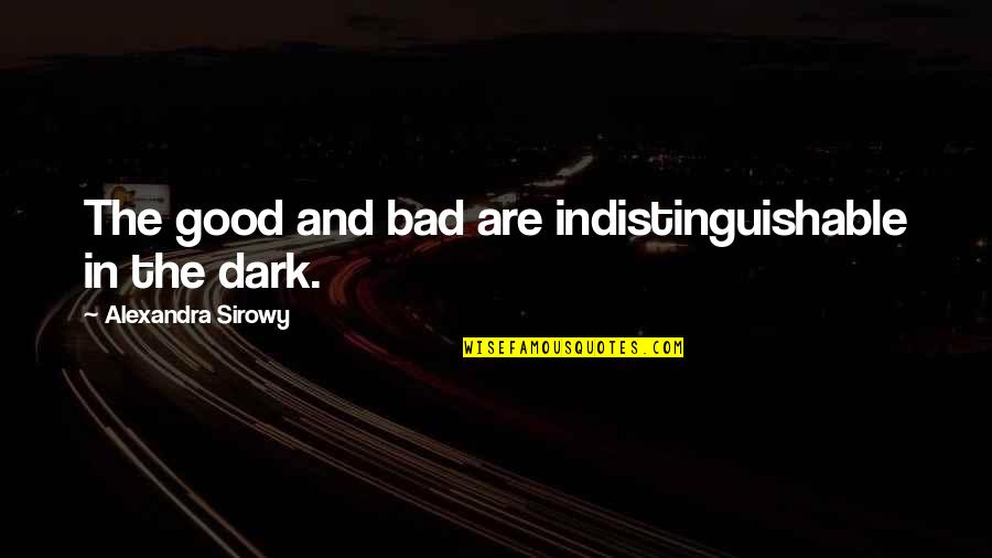 Dark And Evil Quotes By Alexandra Sirowy: The good and bad are indistinguishable in the