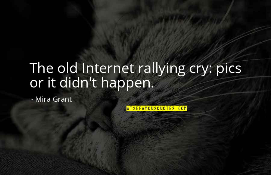Dark And Light Funny Quotes By Mira Grant: The old Internet rallying cry: pics or it