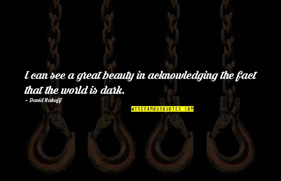 Dark Beauty Quotes By David Rakoff: I can see a great beauty in acknowledging