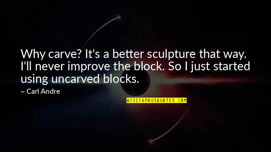 Dark Days Ahead Quotes By Carl Andre: Why carve? It's a better sculpture that way.