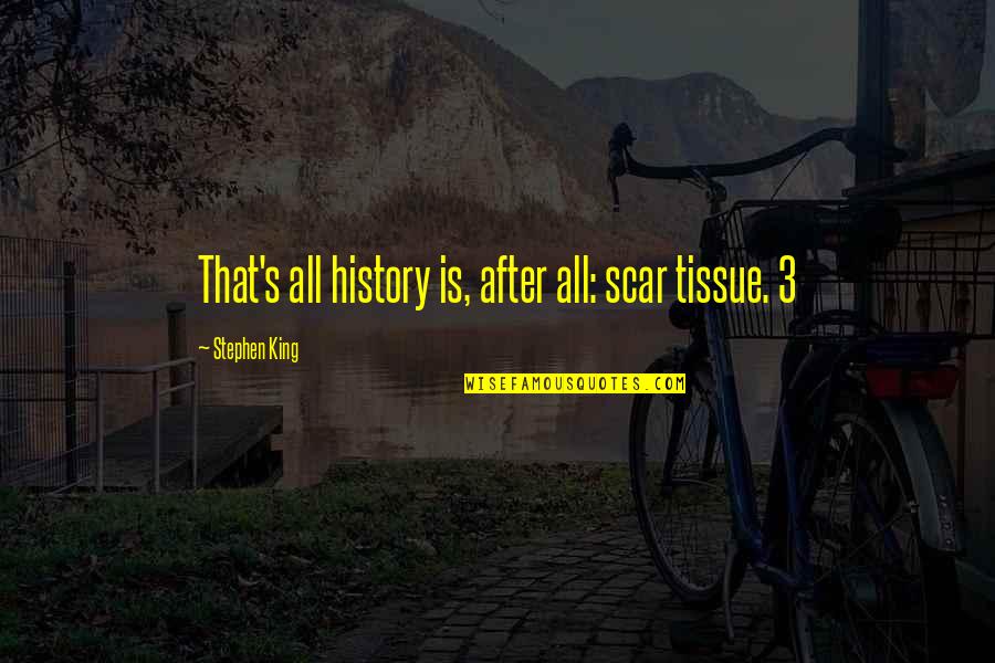 Dark Eerie Quotes By Stephen King: That's all history is, after all: scar tissue.