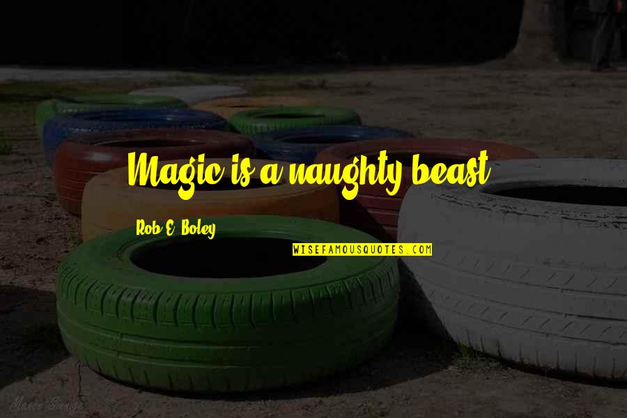 Dark Fantasy Quotes By Rob E. Boley: Magic is a naughty beast.