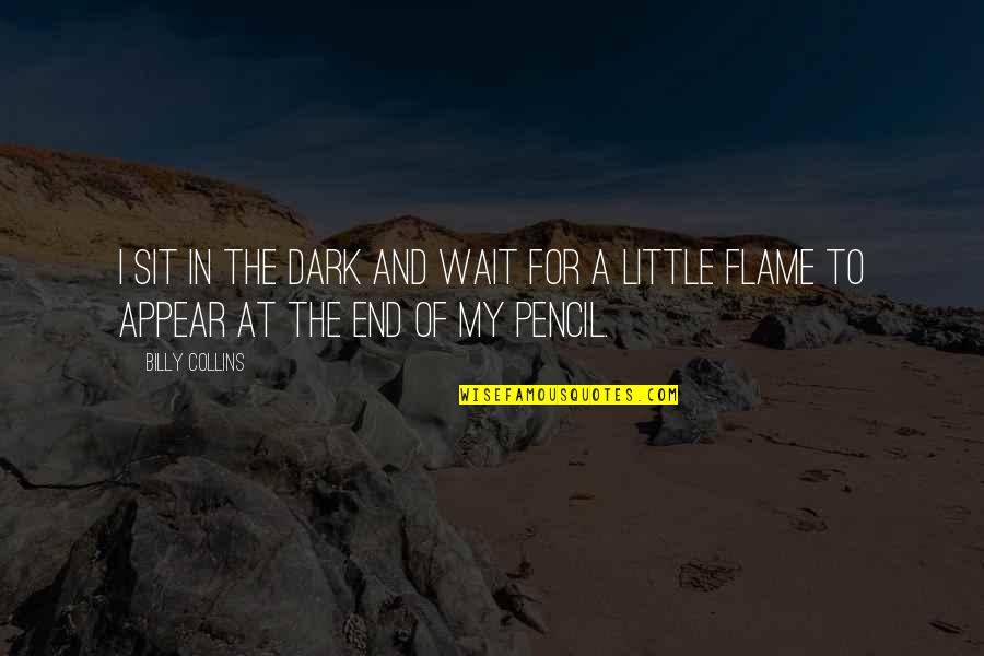 Dark Flame Quotes By Billy Collins: I sit in the dark and wait for