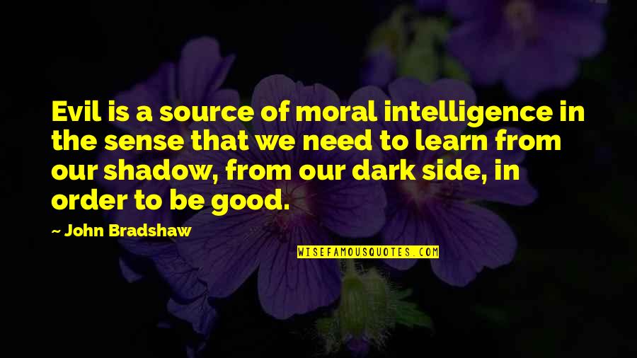 Dark Good Quotes By John Bradshaw: Evil is a source of moral intelligence in Dark Good Quotes By John Bradshaw: Evil is a source of moral intelligence in