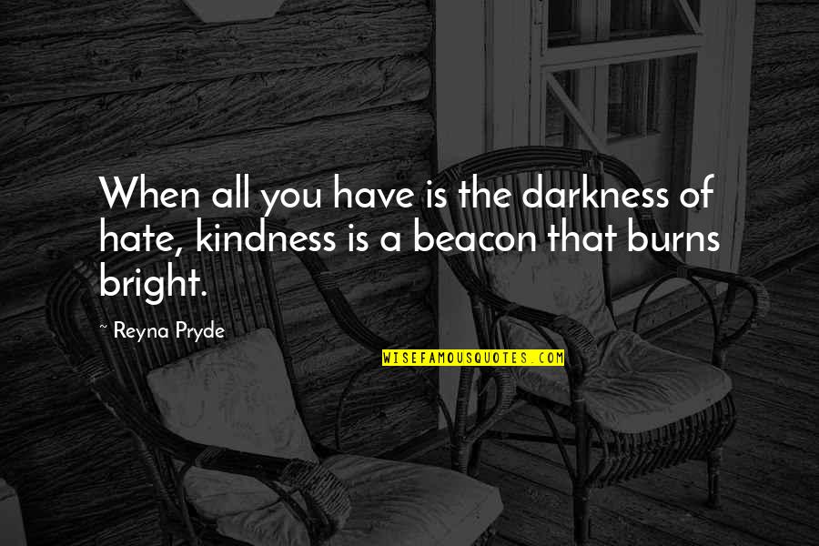 Dark Hate Quotes By Reyna Pryde: When all you have is the darkness of