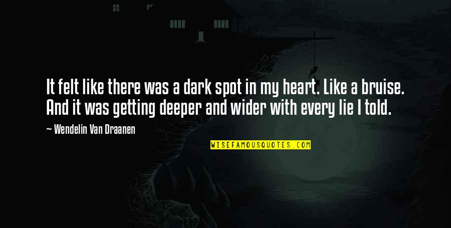 Dark Heart Quotes By Wendelin Van Draanen: It felt like there was a dark spot