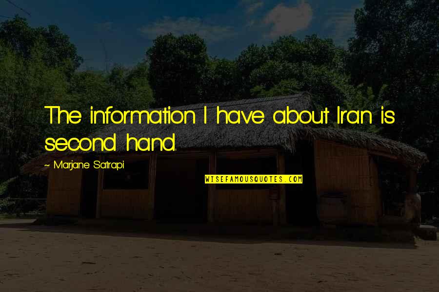 Dark Knight Trilogy Quotes By Marjane Satrapi: The information I have about Iran is second Dark Knight Trilogy Quotes By Marjane Satrapi: The information I have about Iran is second