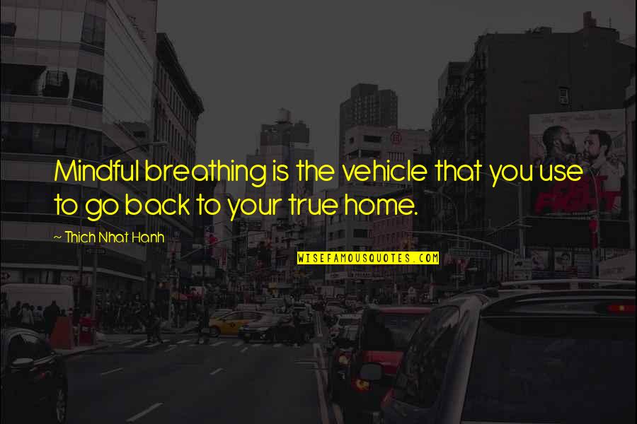 Dark Lover P 334 Quotes By Thich Nhat Hanh: Mindful breathing is the vehicle that you use