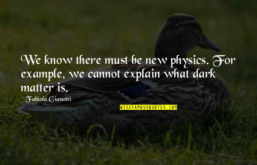 Dark Matter Quotes By Fabiola Gianotti: We know there must be new physics. For