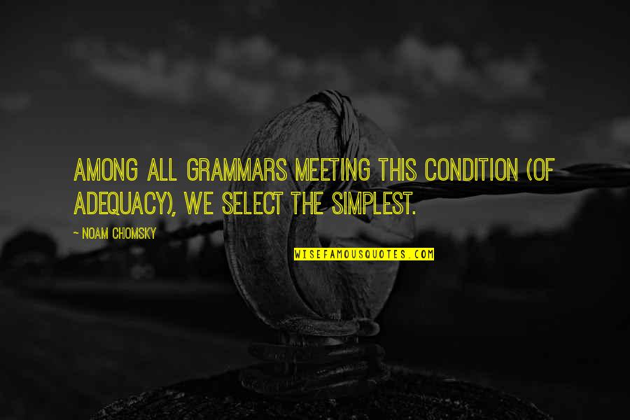 Dark Nights Quotes By Noam Chomsky: Among all grammars meeting this condition (of adequacy),