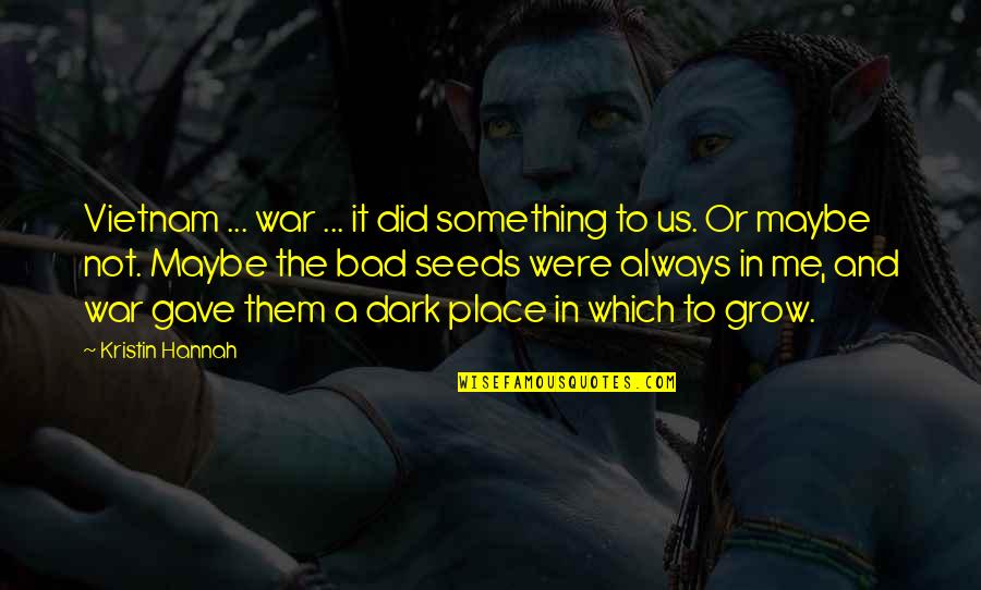 Dark Place Quotes By Kristin Hannah: Vietnam ... war ... it did something to