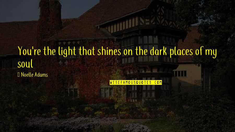 Dark Places Quotes By Noelle Adams: You're the light that shines on the dark