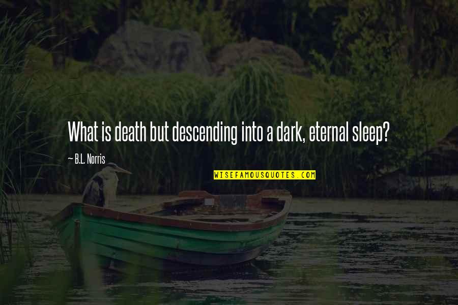 Dark Red Quotes By B.L. Norris: What is death but descending into a dark,