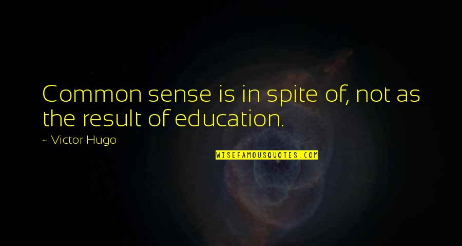 Dark Season 2 Episode 7 Quotes By Victor Hugo: Common sense is in spite of, not as