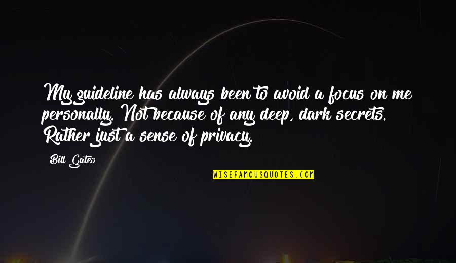 Dark Secrets Quotes By Bill Gates: My guideline has always been to avoid a