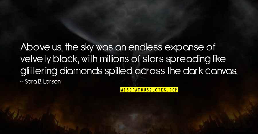Dark Sky Quotes By Sara B. Larson: Above us, the sky was an endless expanse