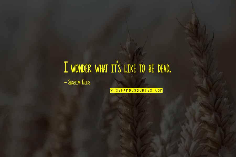 Dark Skye Quotes By Sebastian Faulks: I wonder what it's like to be dead. Dark Skye Quotes By Sebastian Faulks: I wonder what it's like to be dead.