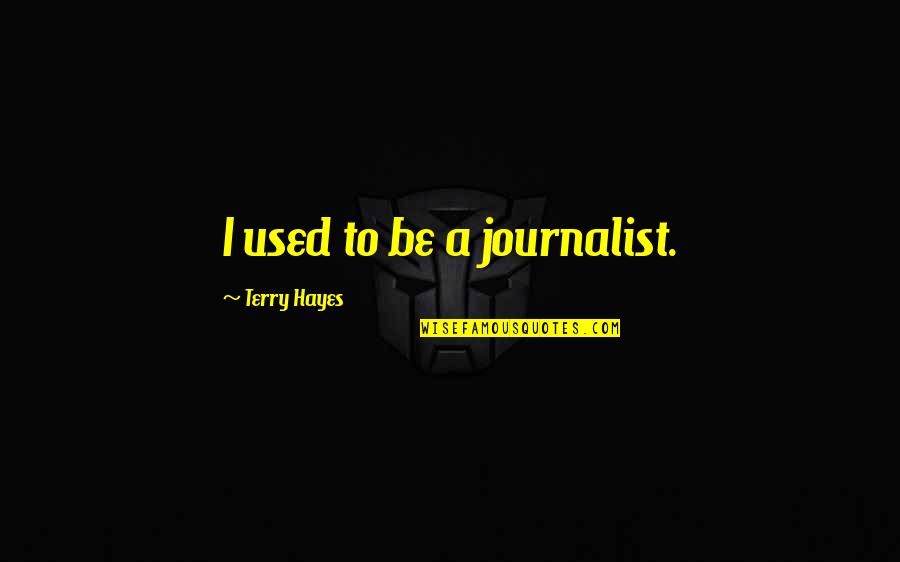 Dark Souls Bonfire Quotes By Terry Hayes: I used to be a journalist.