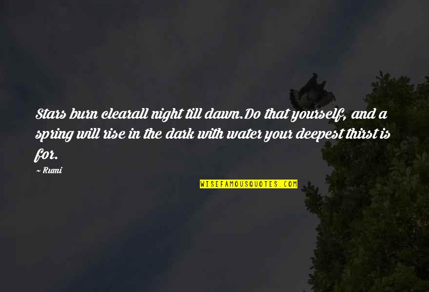 Dark Stars Quotes By Rumi: Stars burn clearall night till dawn.Do that yourself,