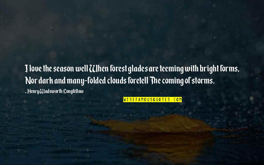 Dark Storm Quotes By Henry Wadsworth Longfellow: I love the season well When forest glades