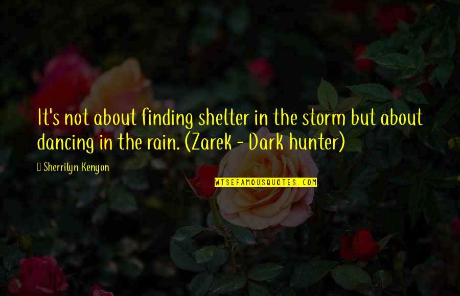 Dark Storm Quotes By Sherrilyn Kenyon: It's not about finding shelter in the storm