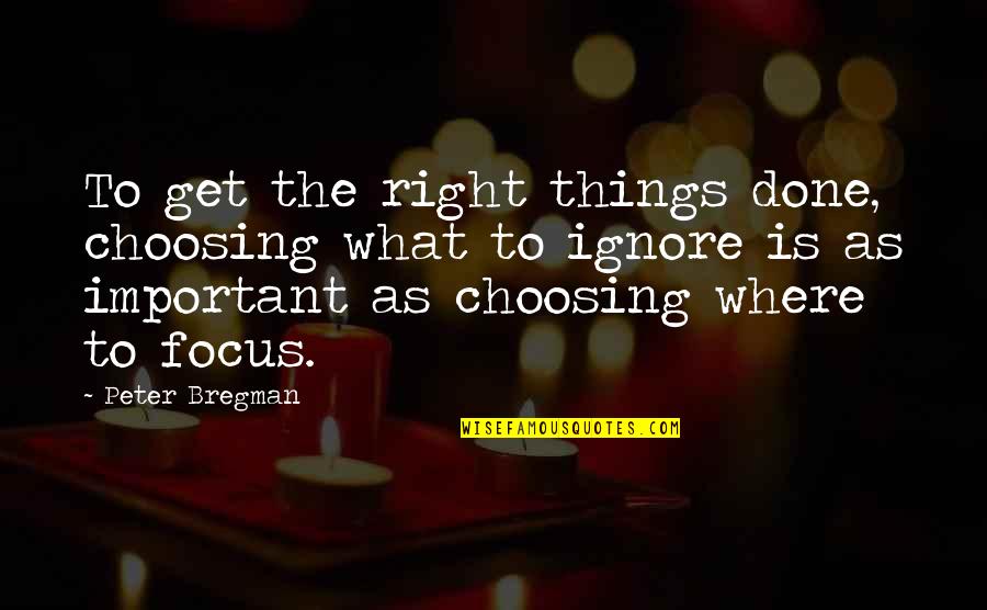 Dark Touch Quotes By Peter Bregman: To get the right things done, choosing what